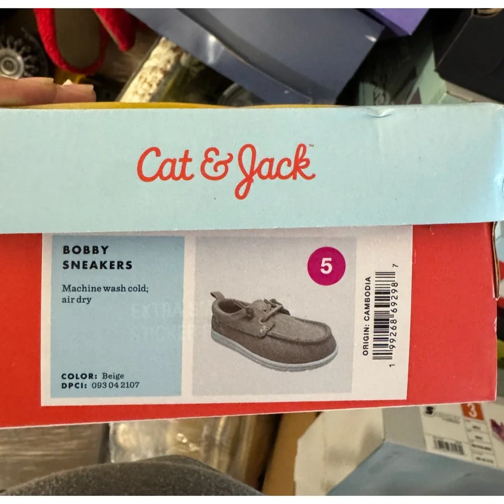 Cat & Jack Toddler Bobby Slip On Boat Sneakers Size 5T Khaki